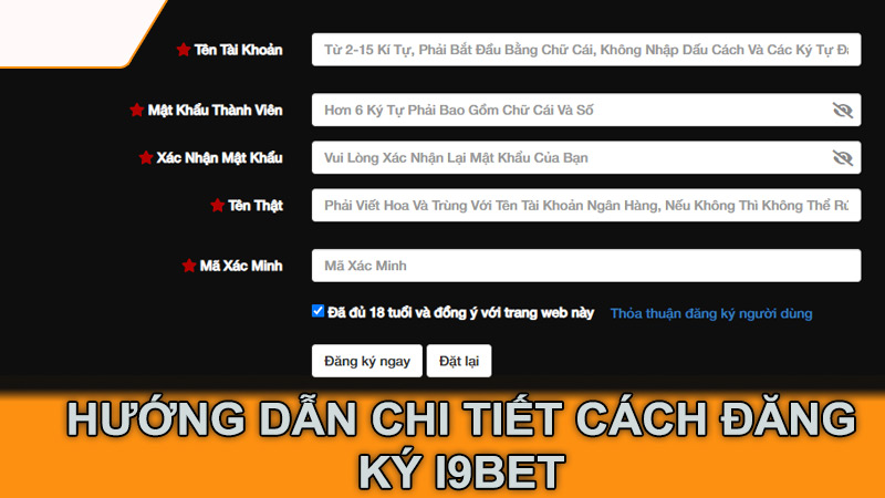 Hướng dẫn chi tiết cách đăng ký i9Bet